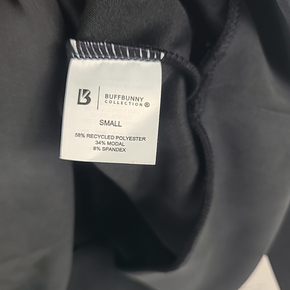 NWT Buff Bunny Women's Recycled Crew Pullover Sweatshirt Black Sz S $64 - Picture 5 of 6